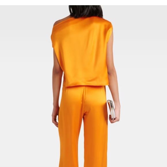The SEI. draped one shoulder silk top. Burnt orange color. Brand new, never worn - Picture 2 of 8